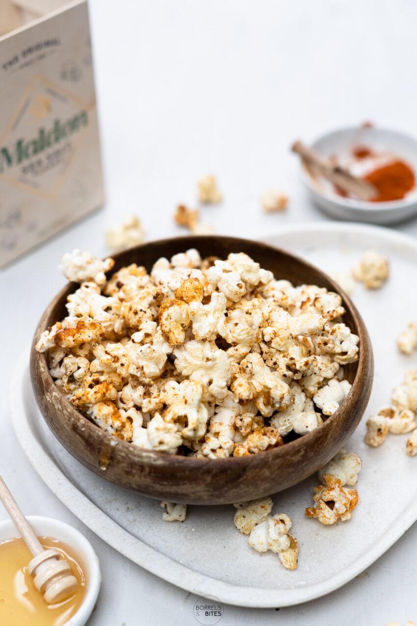 spicy honing popcorn met zeezout