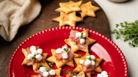 kersterren met serranoham en geitenkaas-1