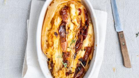 Filodeeg met brie parmaham en rode pesto-1