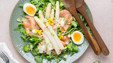 Salade witte asperge met zalm en tuinkers - BB-3