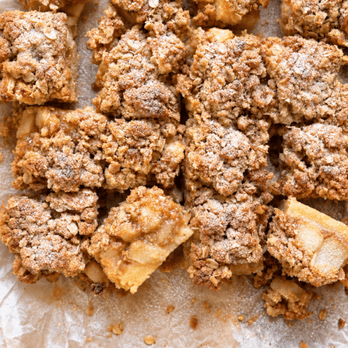 Appel kruimel bars