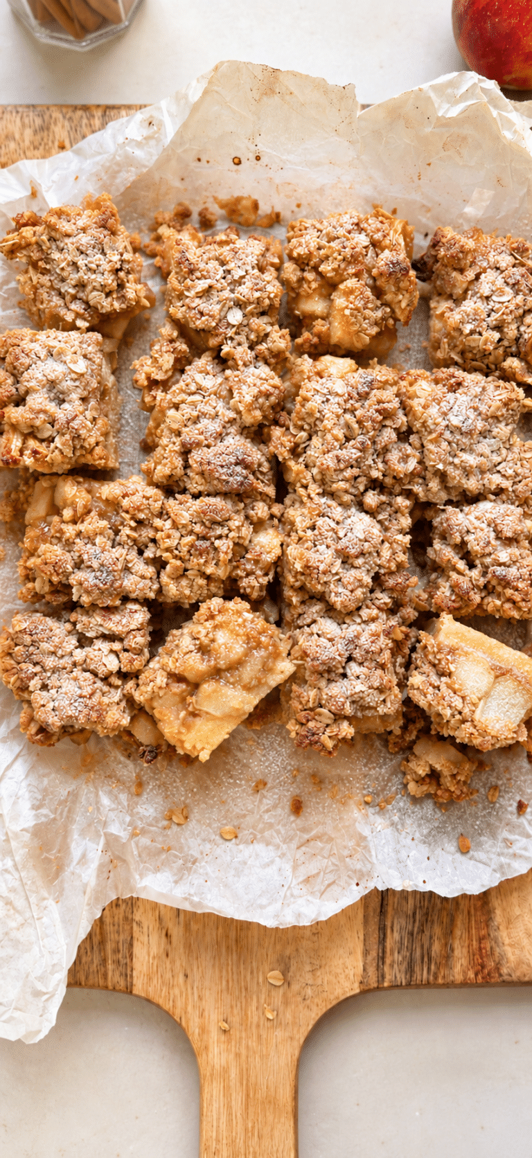 Appel kruimel bars