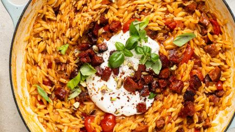 orzo chorizo tomaat burrata-1