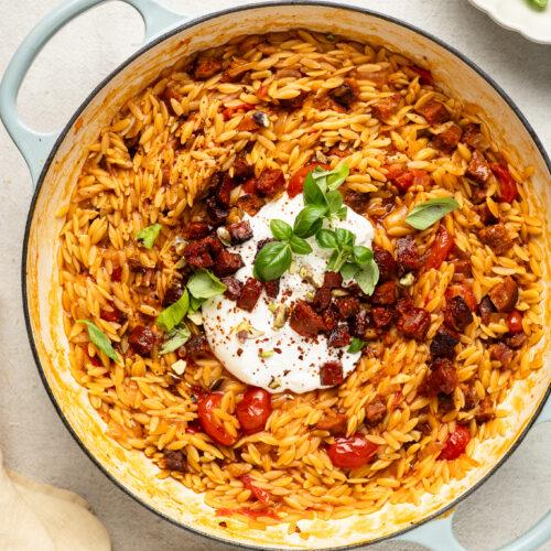 orzo chorizo tomaat burrata-1